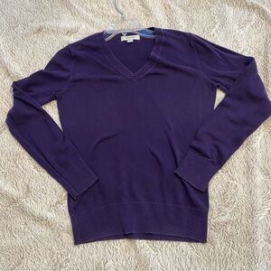 Merona Sweater Top Women's Size S Plum Purple Light Weight Long Sleeve